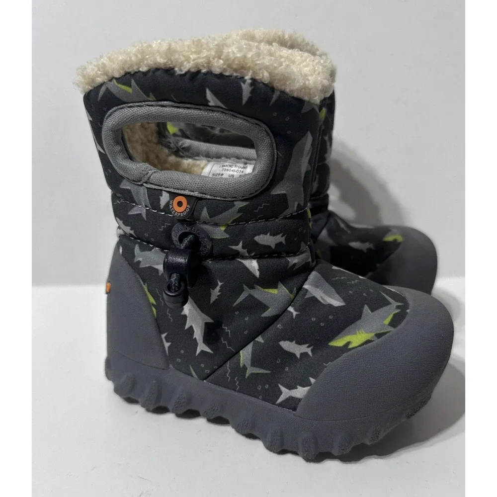 BOGS - B-Moc Sharks Kid's Snow Waterproof Boots Infants Size 4 Winter Outdoors